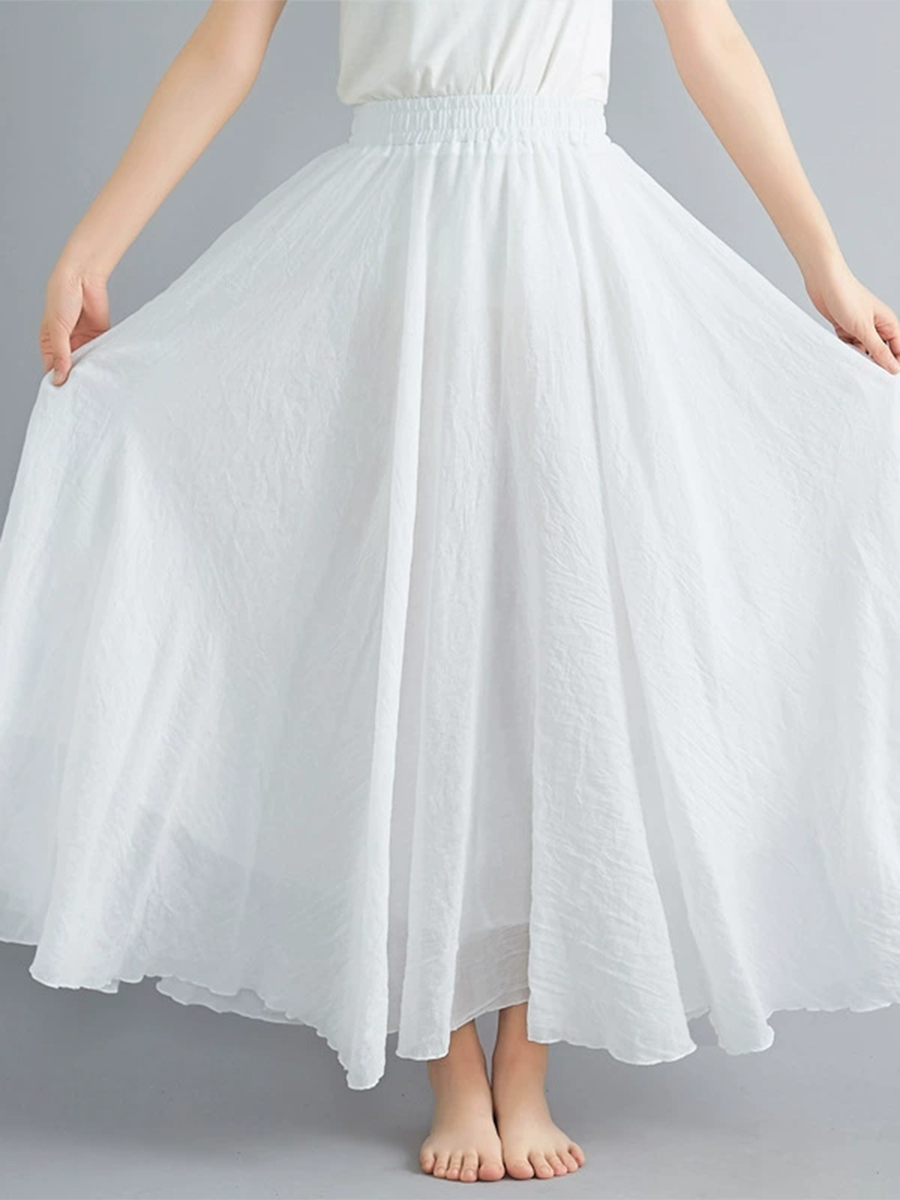 Women's Soft Cotton Midi Skirt – Light, Airy & Comfortable