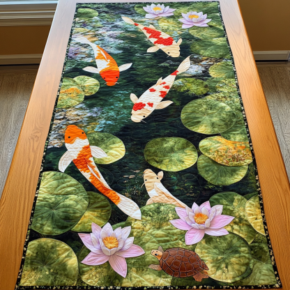Koi Fish Quilted Table Runner NCU0VT186