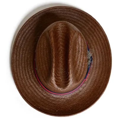Patriotic Straw | Panama Fedora Hat - Brown