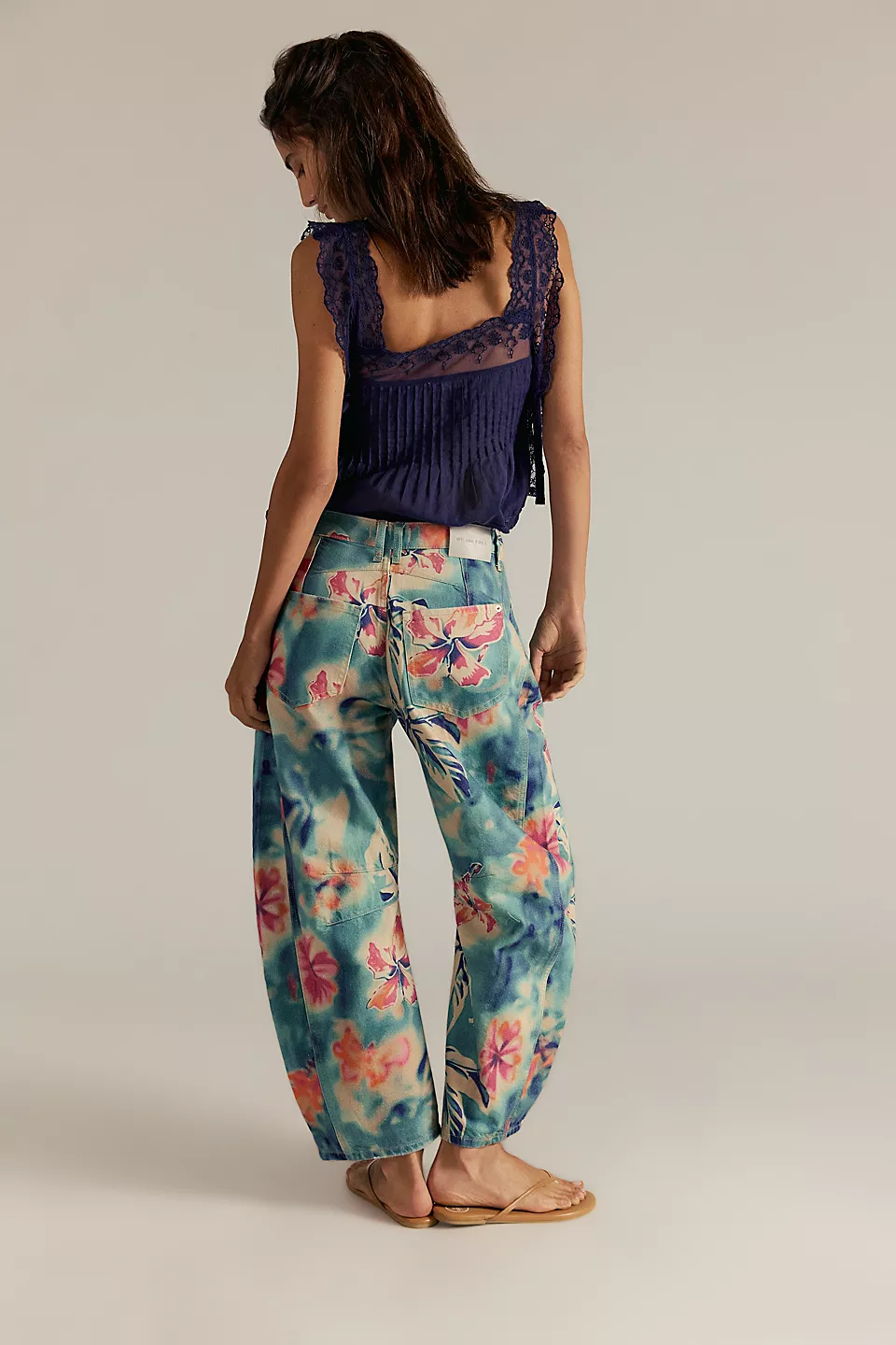 Women's Trendy Multi-Color Printed High-Waist Loose Fit Casual Pants