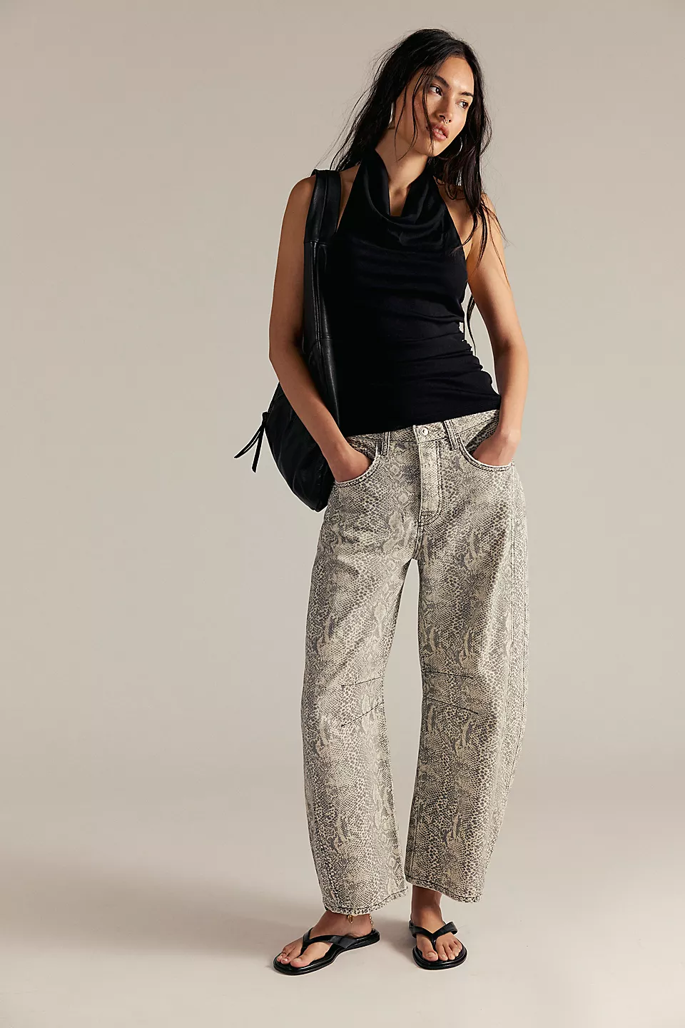 Women's Trendy Multi-Color Printed High-Waist Loose Fit Casual Pants