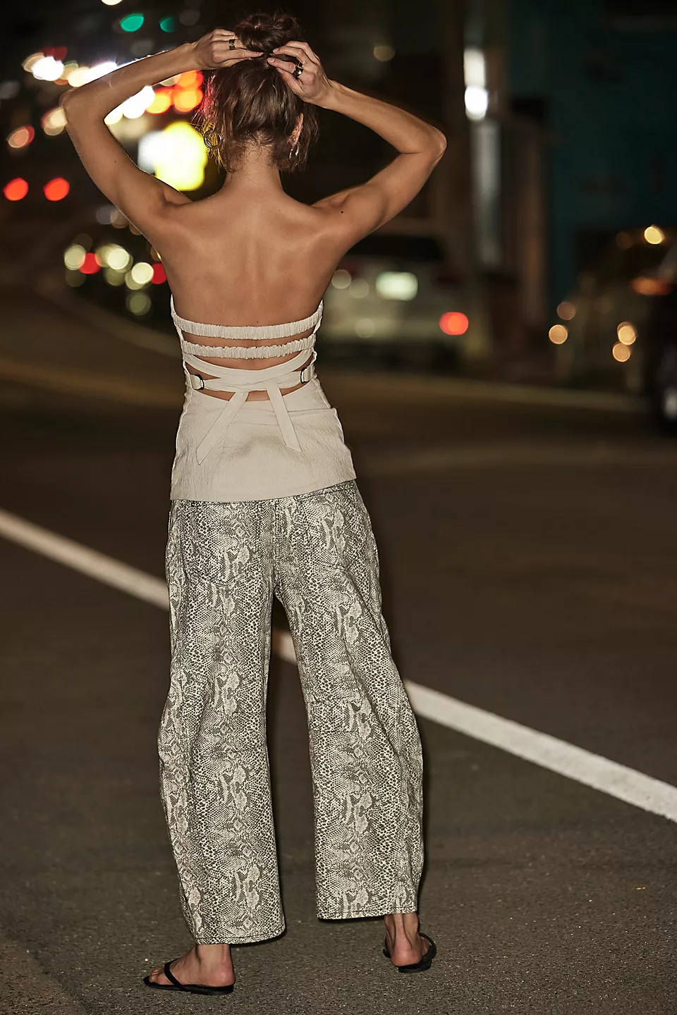 Women's Trendy Multi-Color Printed High-Waist Loose Fit Casual Pants