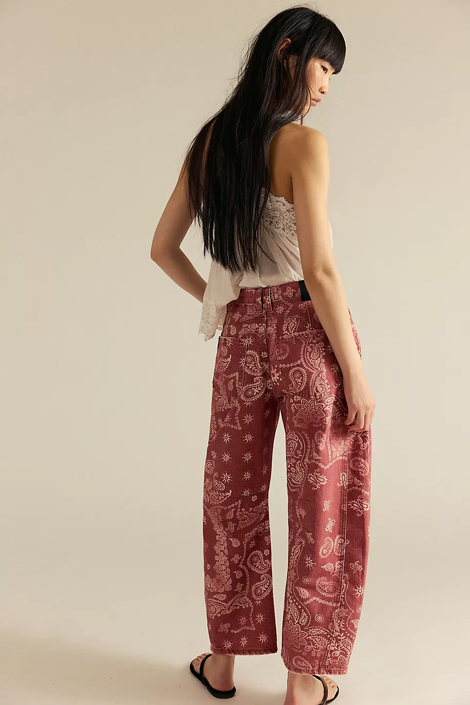 Women's Trendy Multi-Color Printed High-Waist Loose Fit Casual Pants