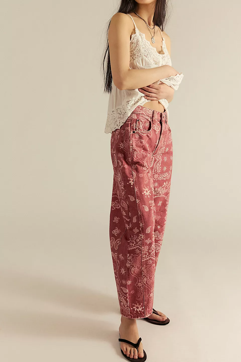 Women's Trendy Multi-Color Printed High-Waist Loose Fit Casual Pants