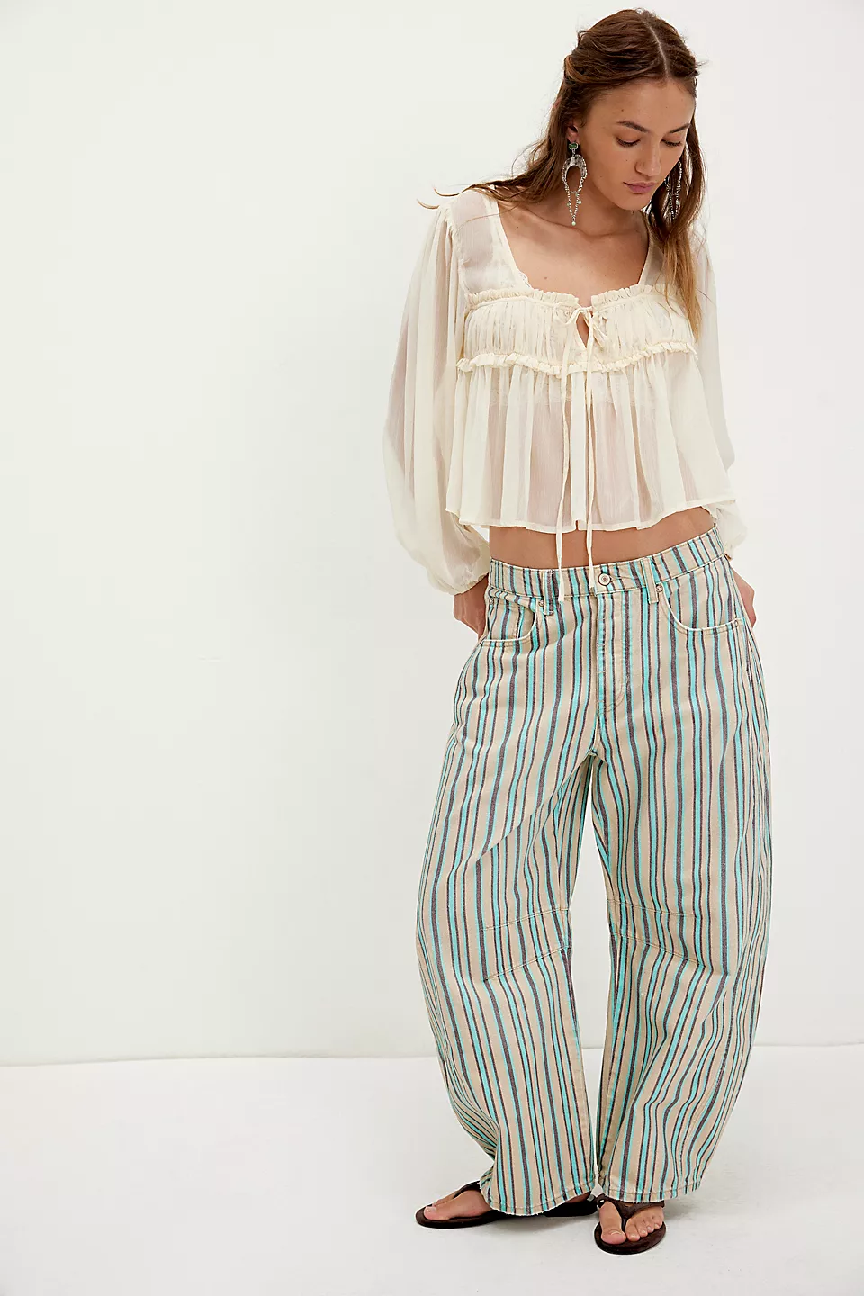 Women's Trendy Multi-Color Printed High-Waist Loose Fit Casual Pants