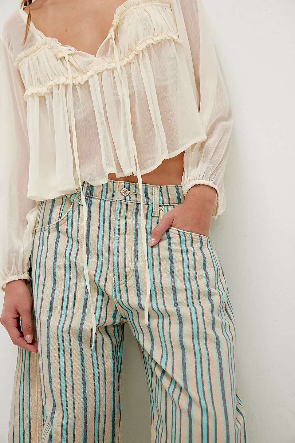 Women's Trendy Multi-Color Printed High-Waist Loose Fit Casual Pants