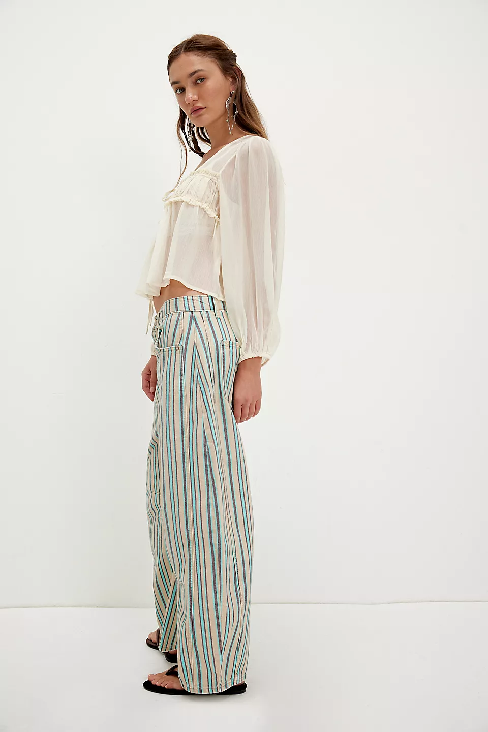 Women's Trendy Multi-Color Printed High-Waist Loose Fit Casual Pants