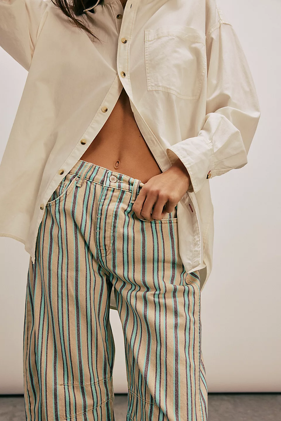 Women's Trendy Multi-Color Printed High-Waist Loose Fit Casual Pants