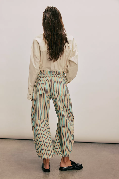 Women's Trendy Multi-Color Printed High-Waist Loose Fit Casual Pants