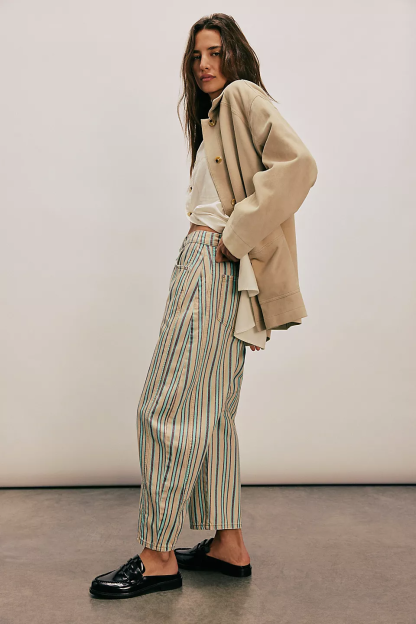 Women's Trendy Multi-Color Printed High-Waist Loose Fit Casual Pants