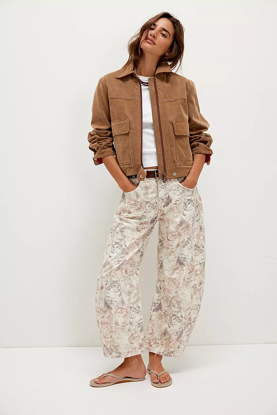 Women's Trendy Multi-Color Printed High-Waist Loose Fit Casual Pants