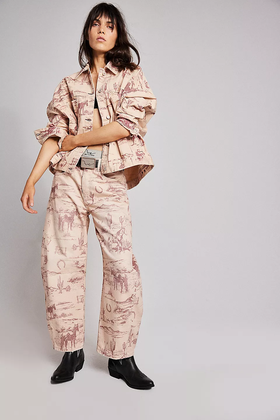 Women's Trendy Multi-Color Printed High-Waist Loose Fit Casual Pants