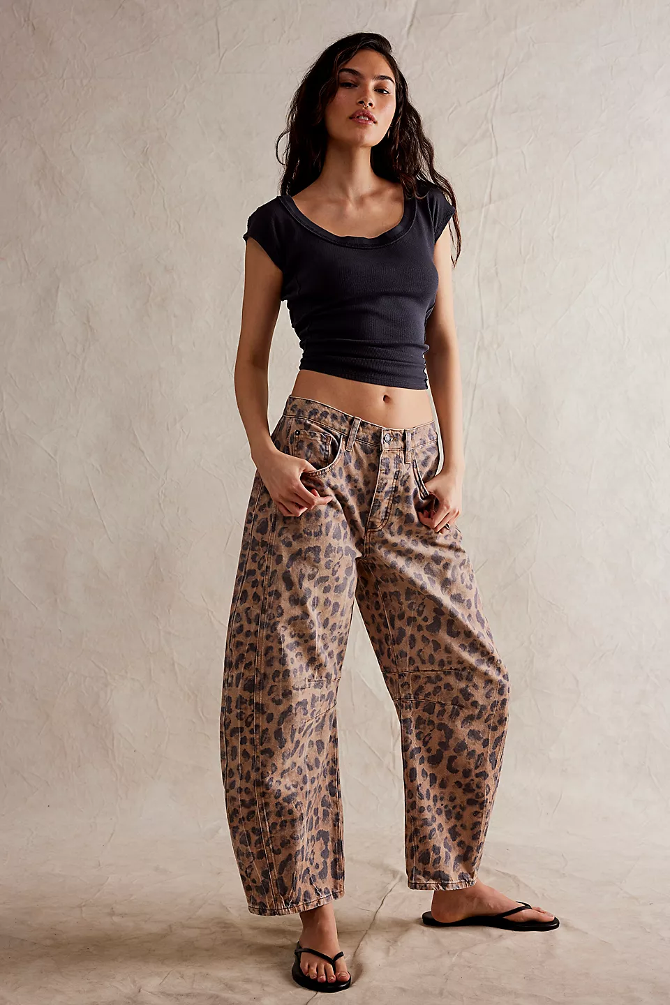 Women's Trendy Multi-Color Printed High-Waist Loose Fit Casual Pants