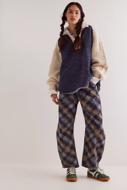 Women's Trendy Multi-Color Printed High-Waist Loose Fit Casual Pants