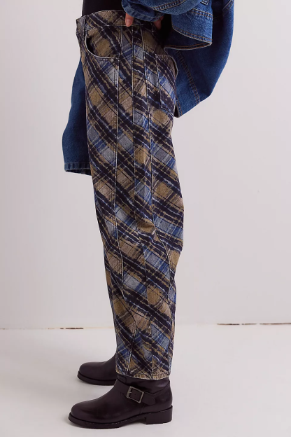 Women's Trendy Multi-Color Printed High-Waist Loose Fit Casual Pants