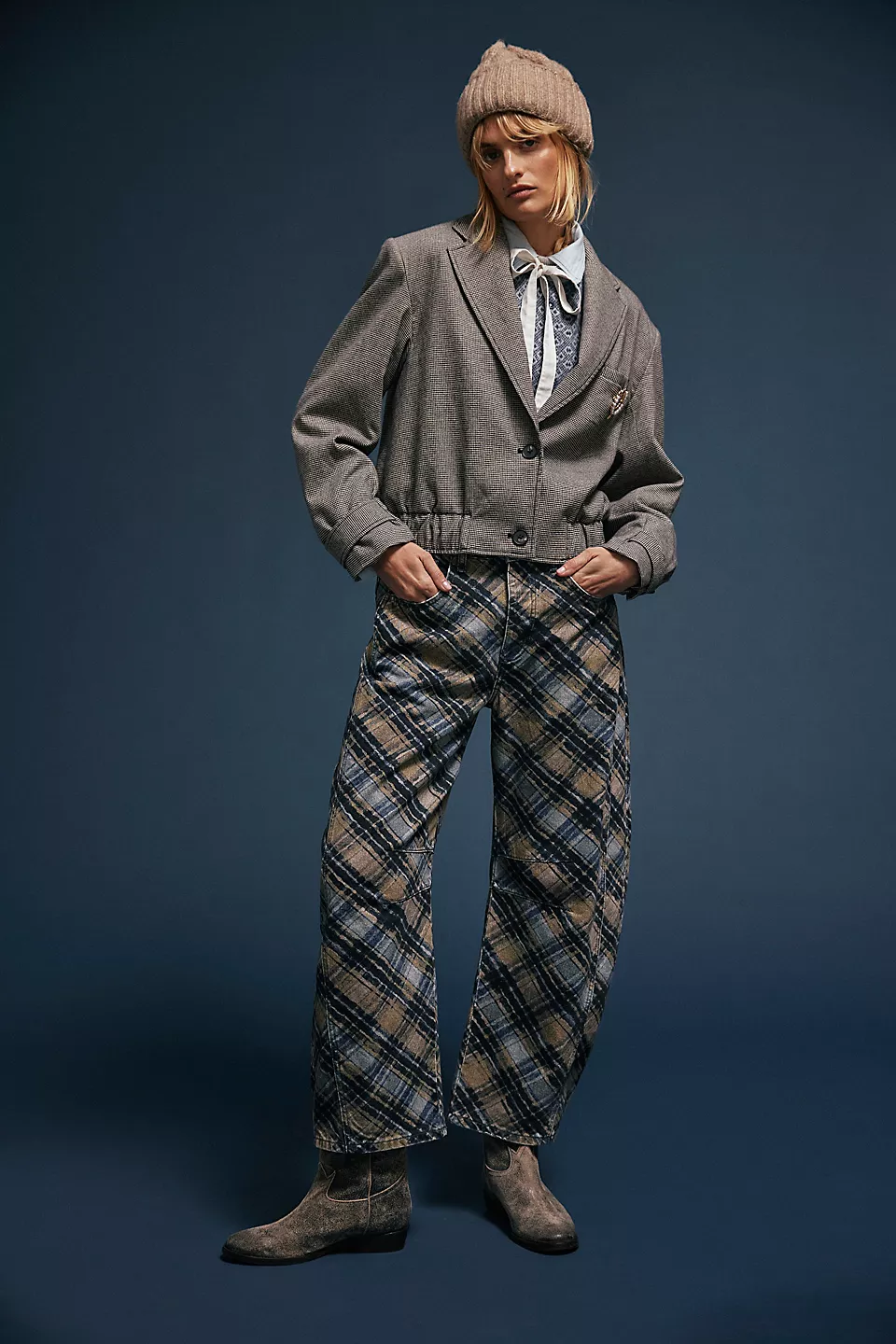 Women's Trendy Multi-Color Printed High-Waist Loose Fit Casual Pants