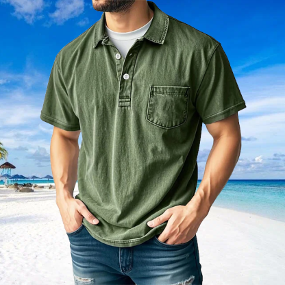 Men's Modern Minimalist Casual Turn-Down Collar Polo Shirt