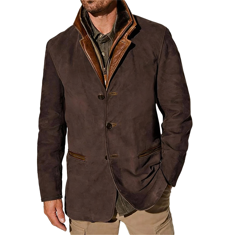 ⏰Promotion 50% OFF -Men's Vintage Mid-Length Leather Jacket