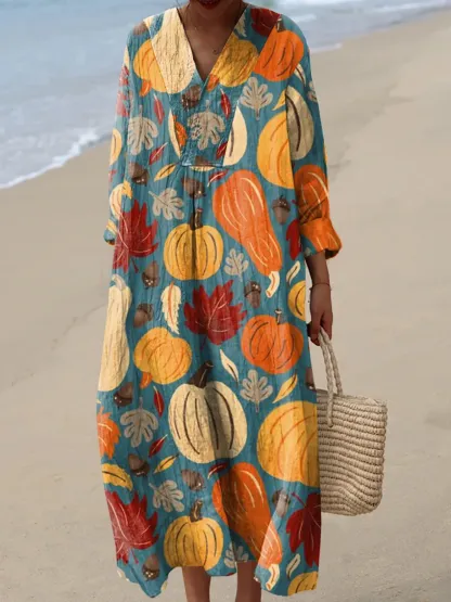 Women's Art Vintage Abstract Lines Art Print Dress