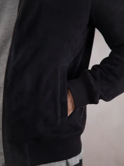 Premium Suede Bomber Jacket – Timeless Style