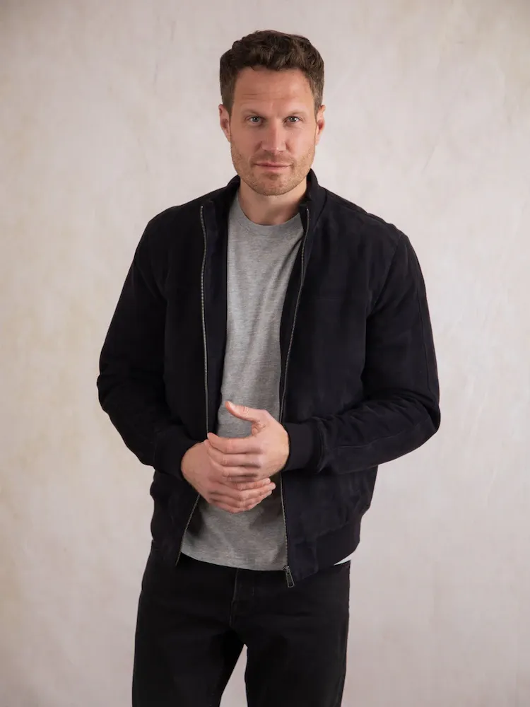 Premium Suede Bomber Jacket &ndash; Timeless Style