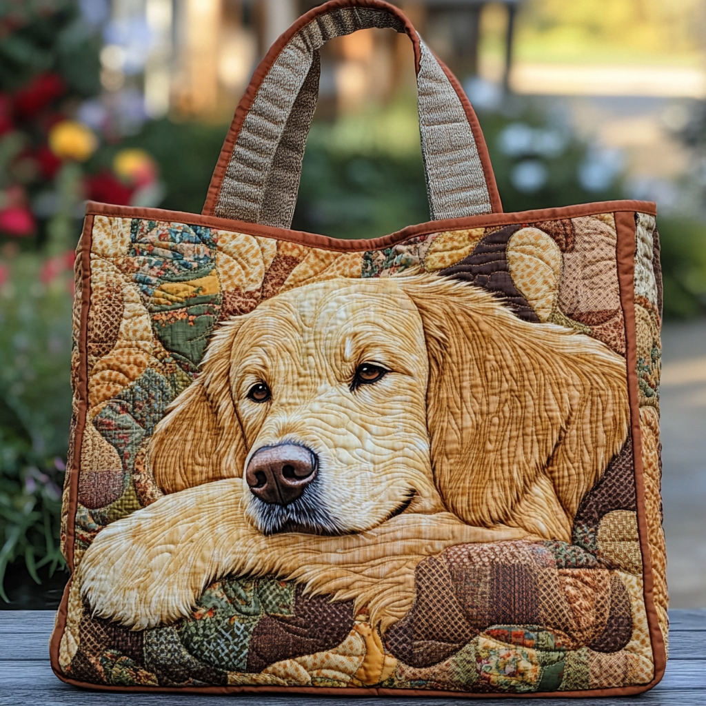 Golden Retriever Charm Quilted Tote Bag NCU0DK9653