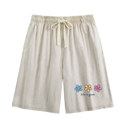 Women's Soft Cotton Blend Washed Floral Shorts, Casual Summer Travel Streetwear Bottoms(Buy 2 Free Shipping)