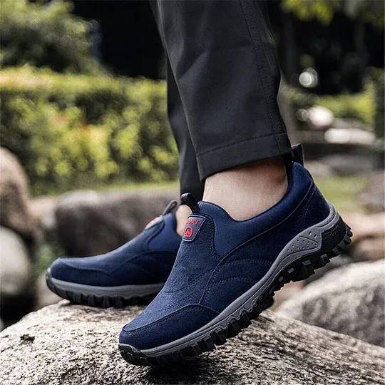 Men's Orthopedic Hiking Shoes for Diabetic, Lightweight Walking Sneakers for Extra Arch Support