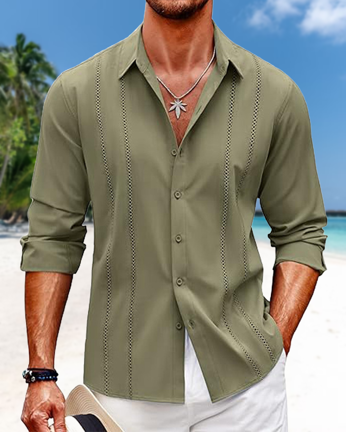Men’s Wrinkle-Free Cotton Long-Sleeve Shirt