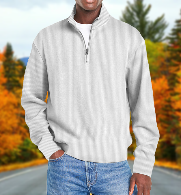 Men’s Fashion Long-Sleeve Zip-Up Slim Fit Casual Jacket