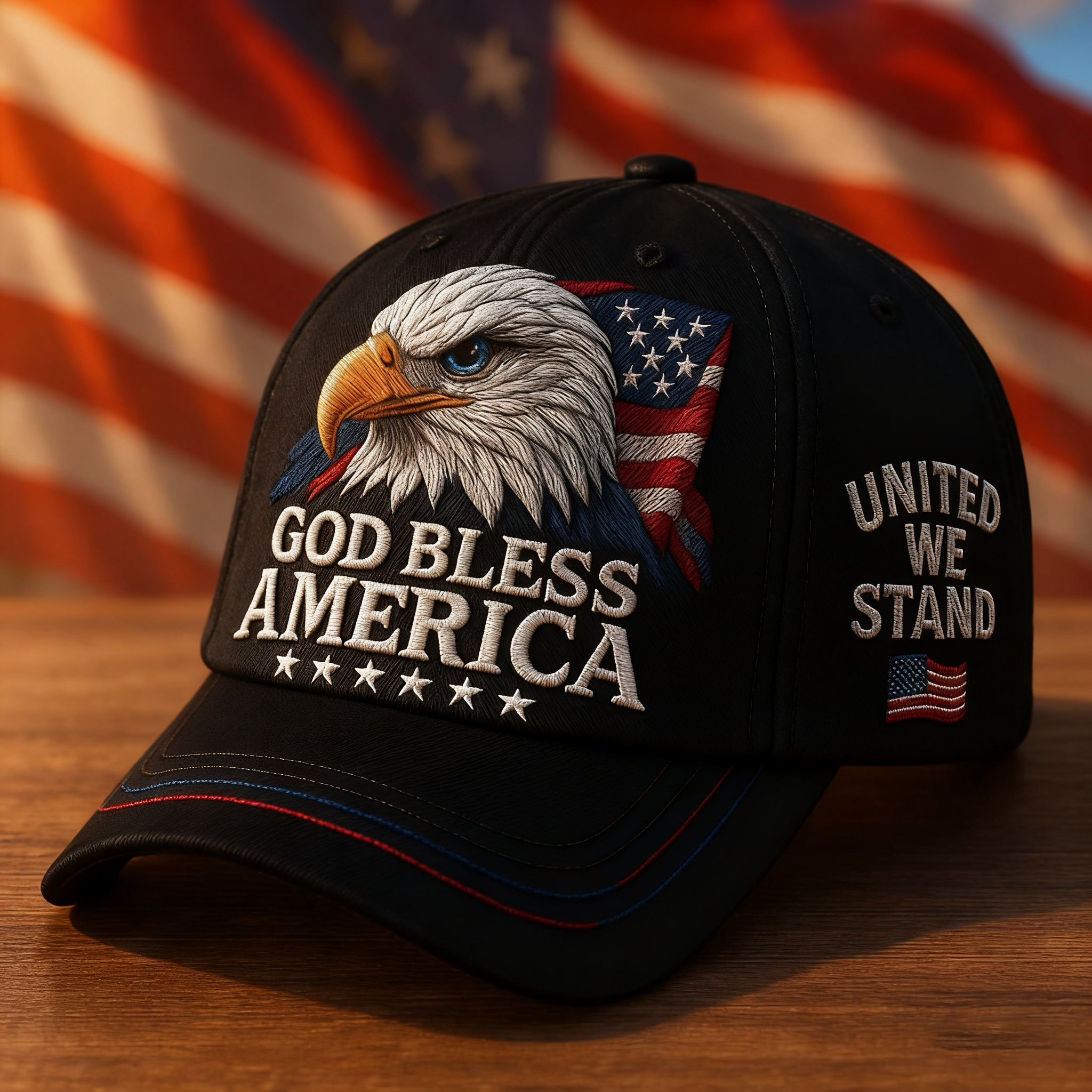Eagle-God Bless America Casual Prints Hat