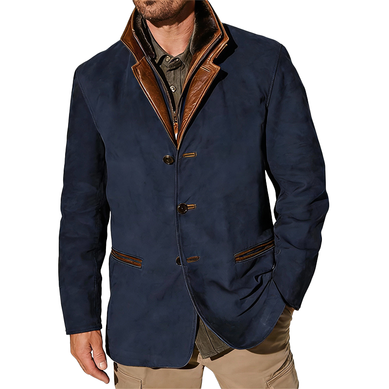 ⏰Promotion 50% OFF -Men's Vintage Mid-Length Leather Jacket