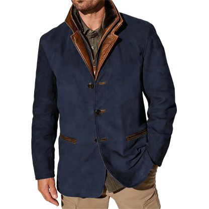 ⏰Promotion 50% OFF -Men's Vintage Mid-Length Leather Jacket