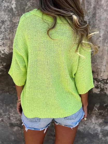 Women's Casual V-neck Knitted Top