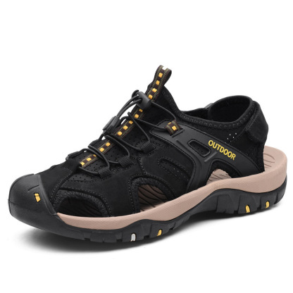 ⏰Promotion 70% OFF--MEN'S GENUINE LEATHER BREATHABLE BEACH HOLE SANDALS