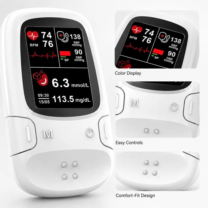 Health monitoring device with large color display