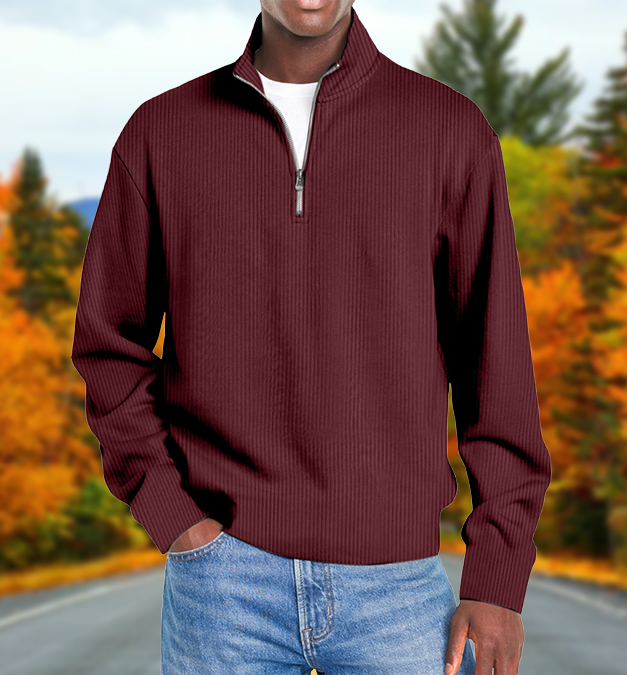 Men’s Fashion Long-Sleeve Zip-Up Slim Fit Casual Jacket