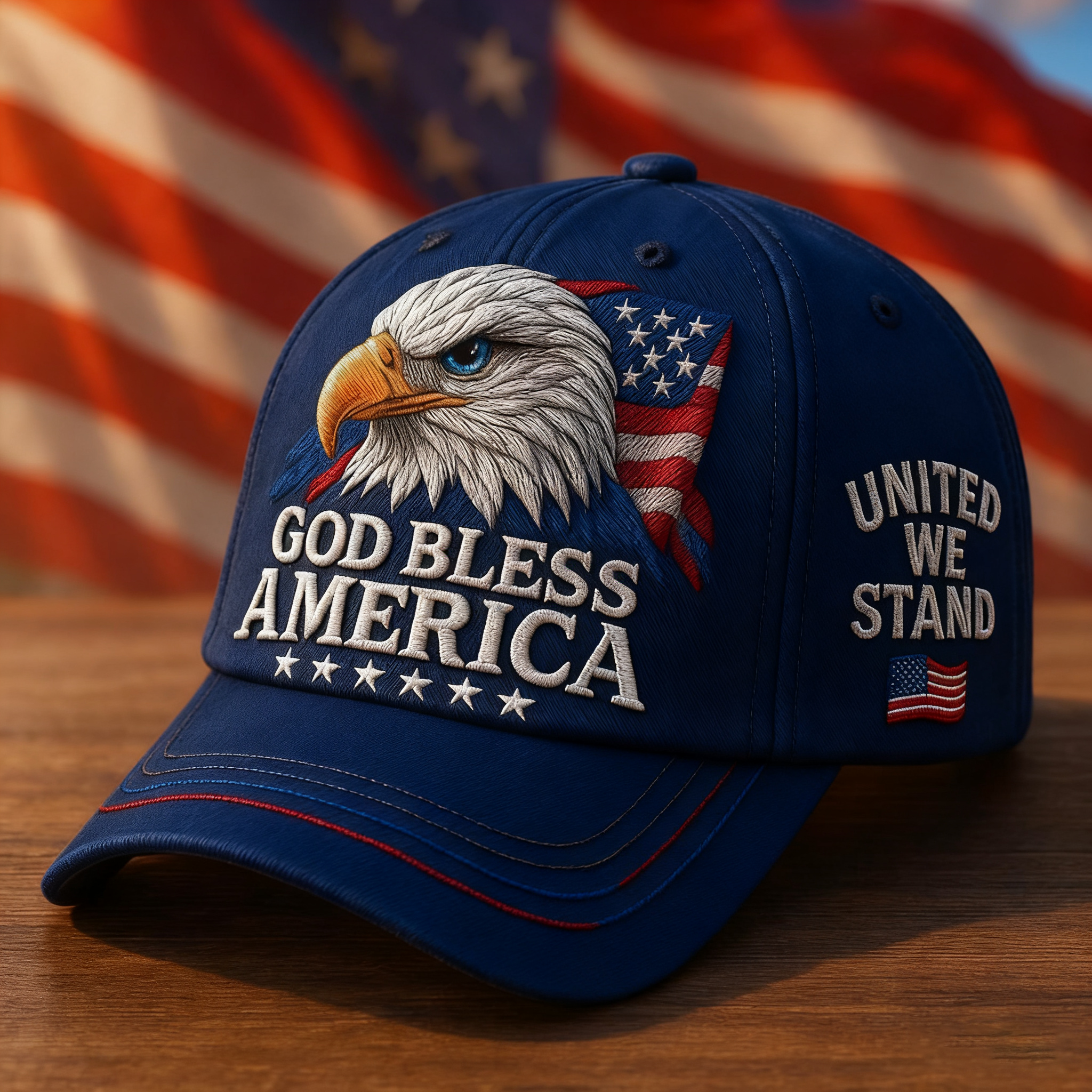 Eagle-God Bless America Casual Prints Hat