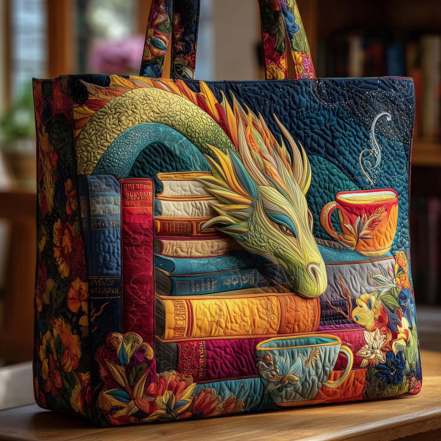 Sleeping Dragon Quilted Tote Bag GFTONL5031