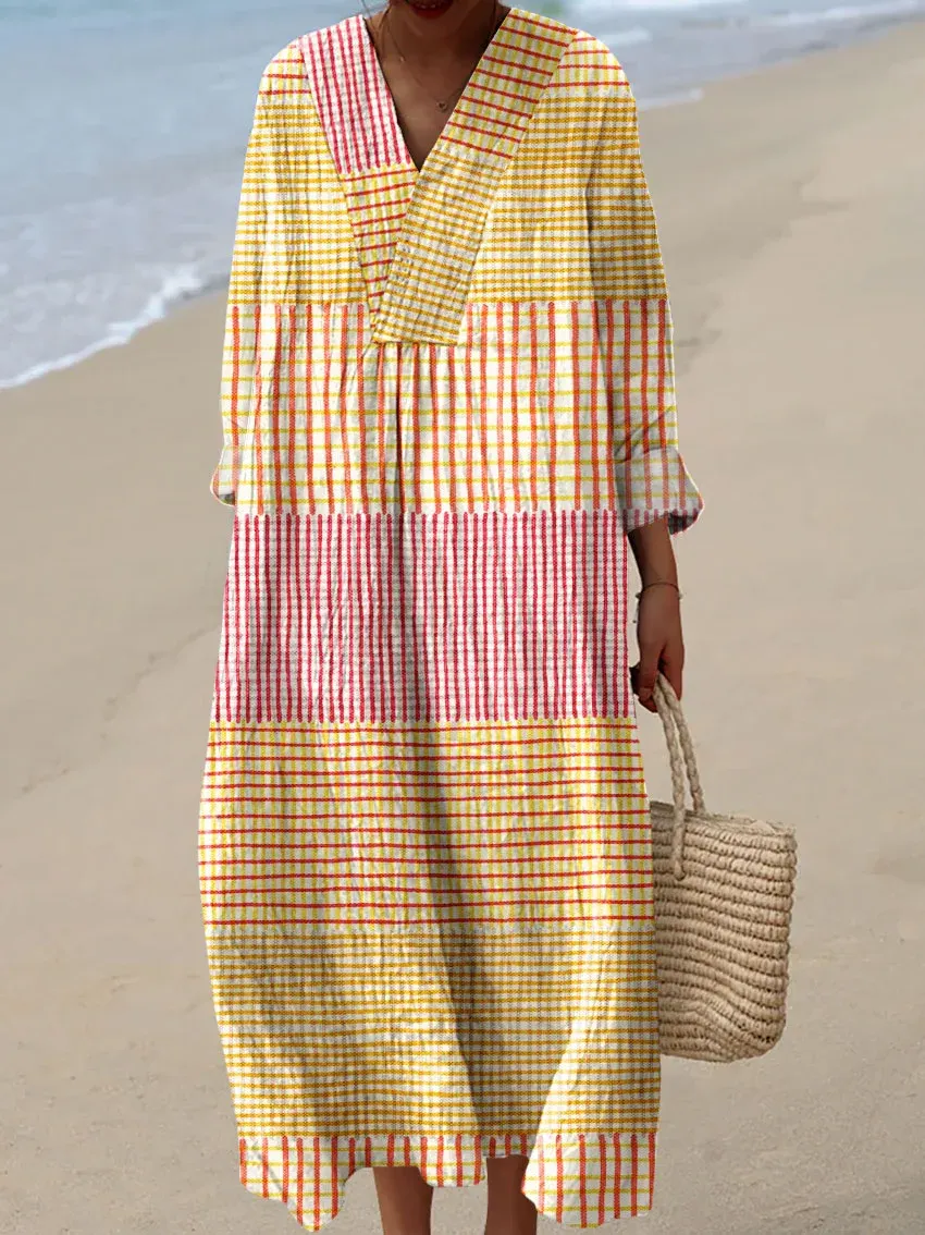 Women's Abstract Pattern Art Print Cotton Dress - Series5