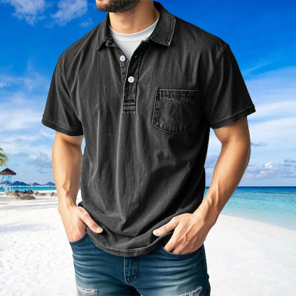 Men's Modern Minimalist Casual Turn-Down Collar Polo Shirt