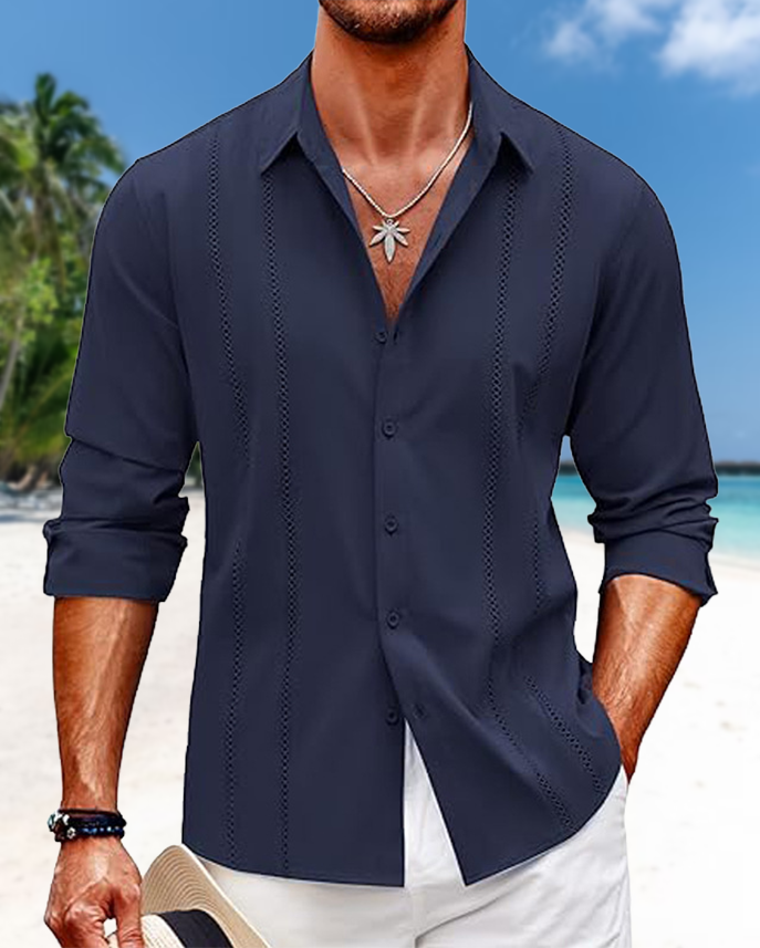 Men’s Wrinkle-Free Cotton Long-Sleeve Shirt