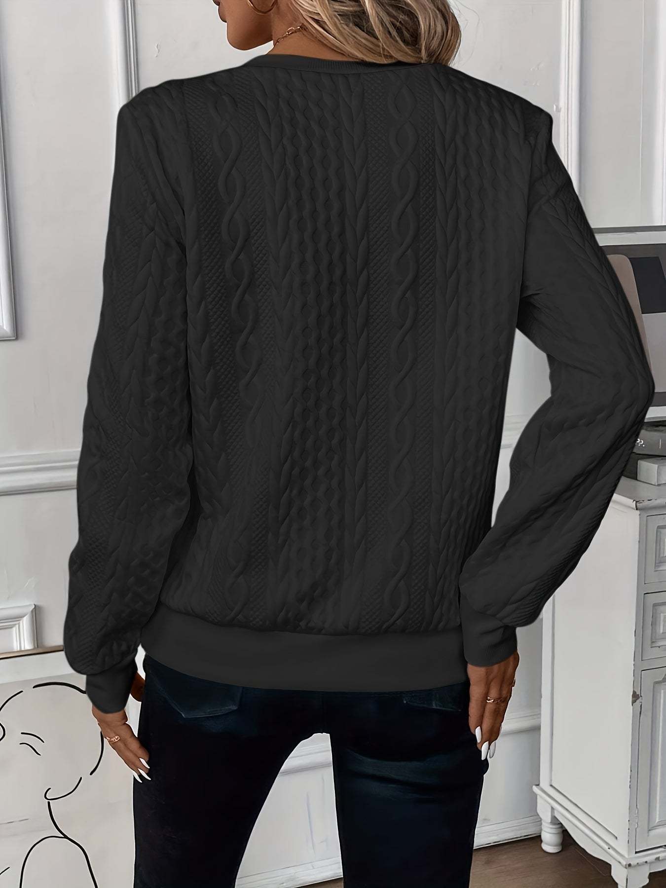 Amalie - Ladies' zip-up cable knit jumper