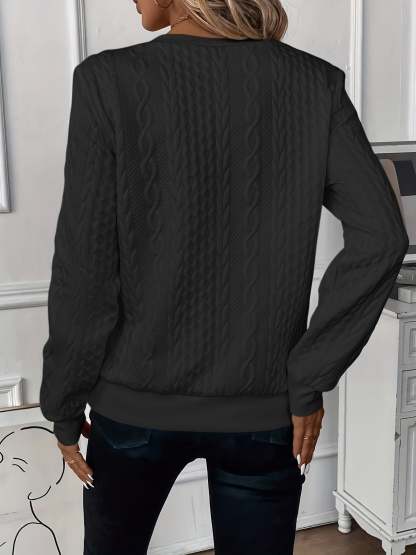 Amalie - Ladies' zip-up cable knit jumper