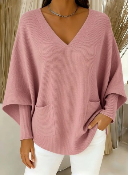 CLEARANCE SALE🔥Women's Casual Solid Color V-Neck Sweater