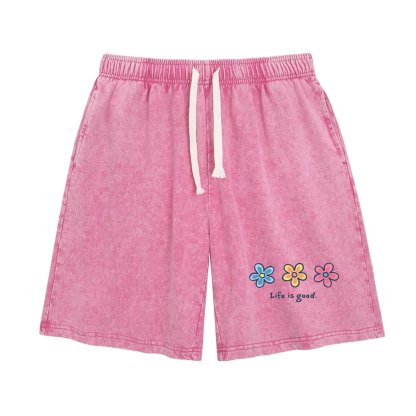 Women's Soft Cotton Blend Washed Floral Shorts, Casual Summer Travel Streetwear Bottoms(Buy 2 Free Shipping)