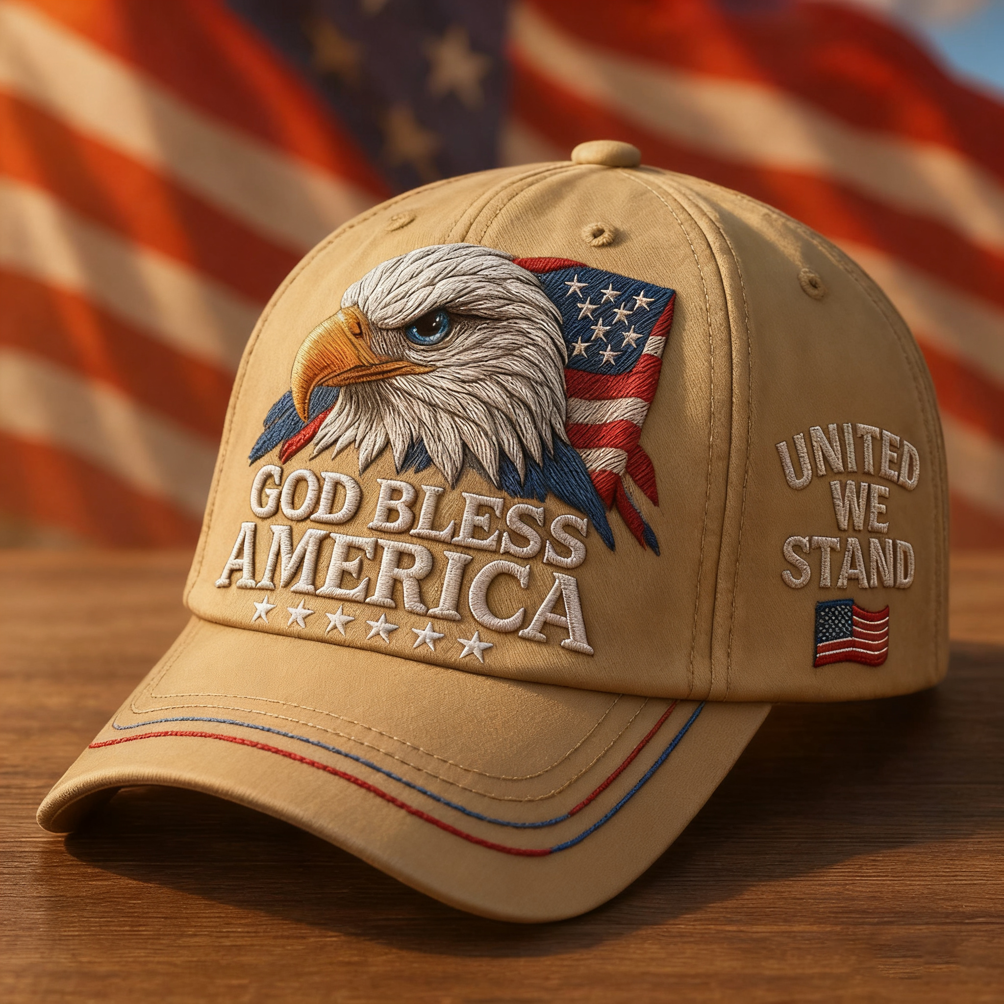 Eagle-God Bless America Casual Prints Hat
