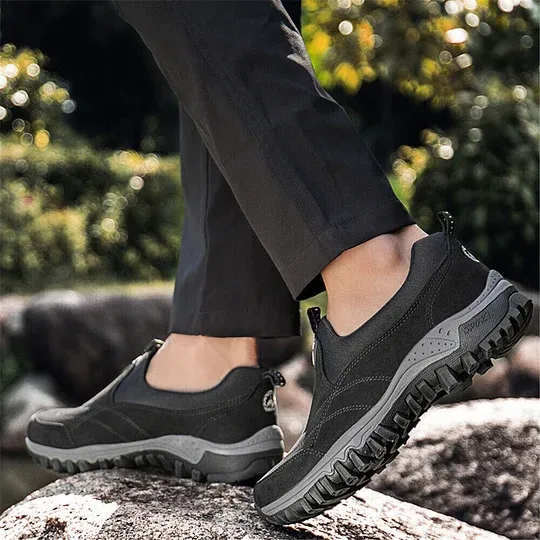 Men's Orthopedic Hiking Shoes for Diabetic, Lightweight Walking Sneakers for Extra Arch Support