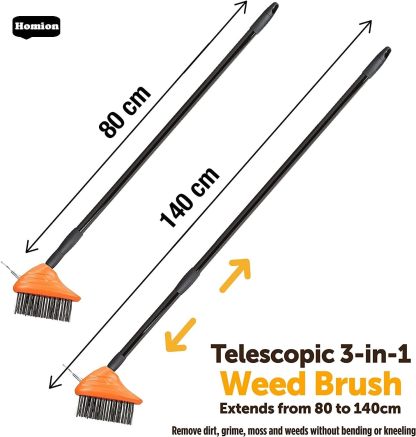 Multifunctional garden weed removal broom three in one