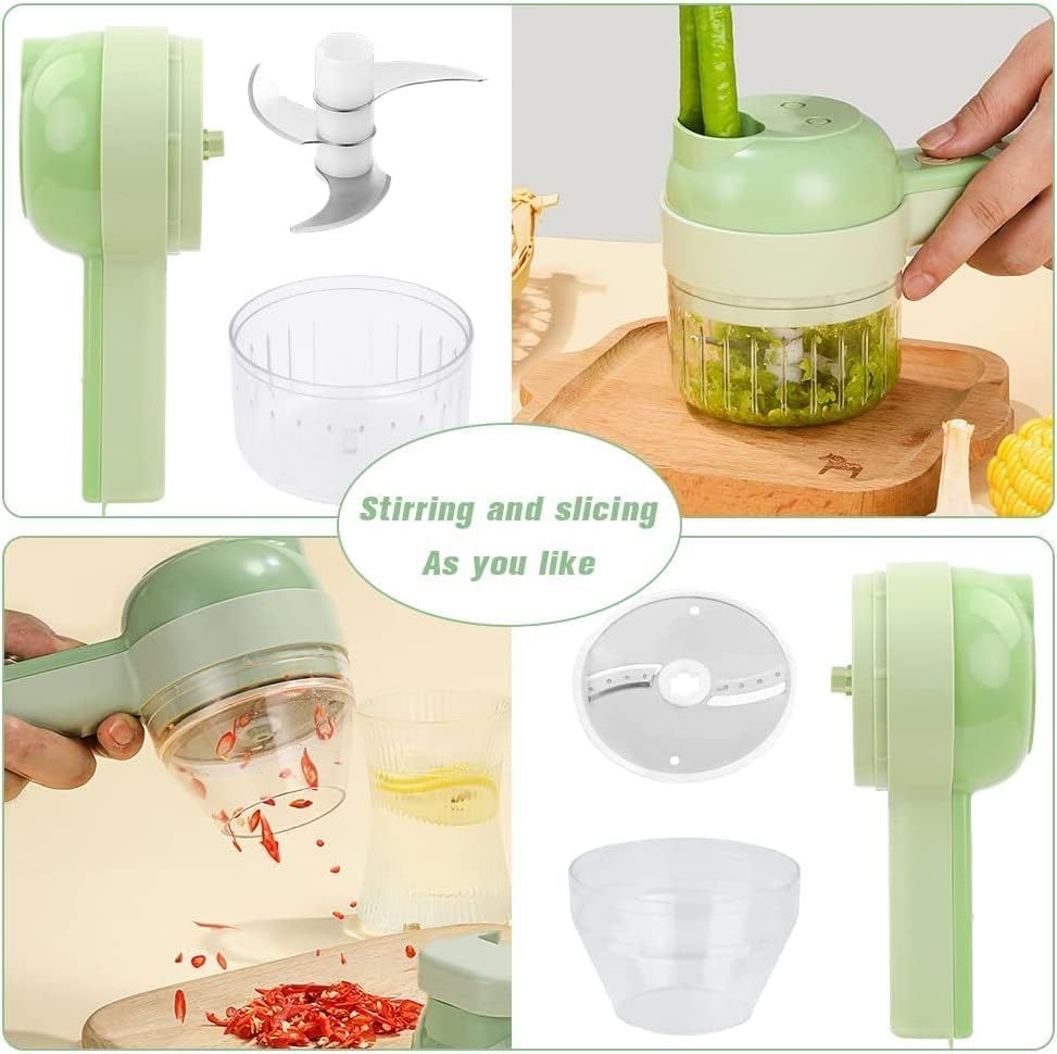 Electric Vegetable Cutter Set - 4 in 1 Portable